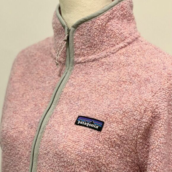 Patagonia Los Gatos 1/4 Zip Fleece Pullover Dusty Pink Fuzzy Winter Jacket Small - Picture 5 of 10